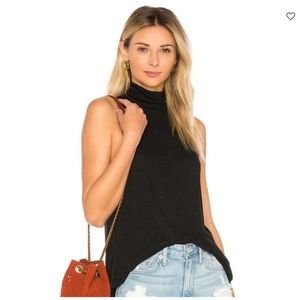 FREE People Topanga Sleeveless Turtleneck Black Tank Top, Intimately FP Size Sm